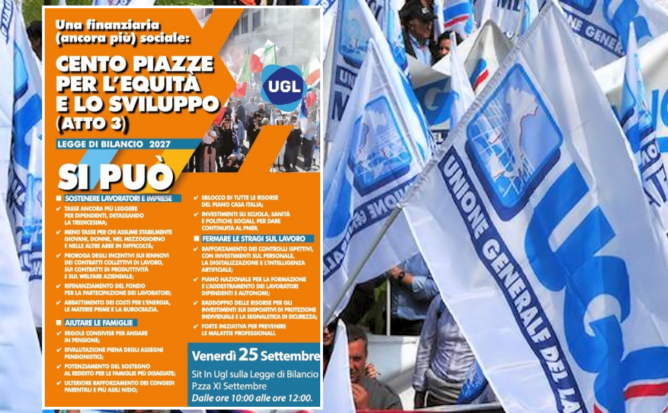 UGL Cosenza in piazza il 25 settembre rilancia le sfide della Manovra “Priorità a famiglie, sicurezza sul lavoro e occupazione” 51 UGL COSENZA piazza