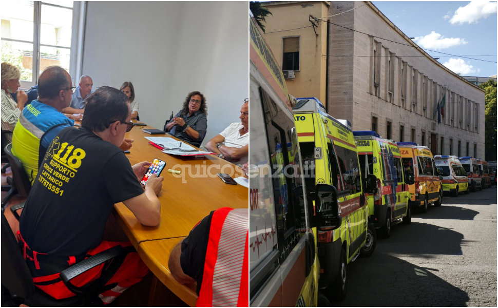 Cosenza, protestano oltre 20 associazioni del 118. Il 24 settembre nuovo tavolo «soluzioni concrete o stop al servizio» 51 Volontari 118 Cosenza