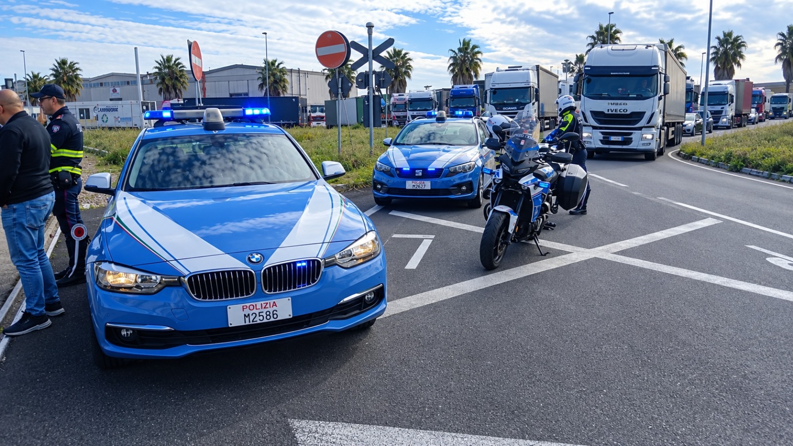 polizia scorta tir camion cosenza