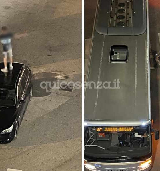 Autostazione di Cosenza giovane in escandescenze