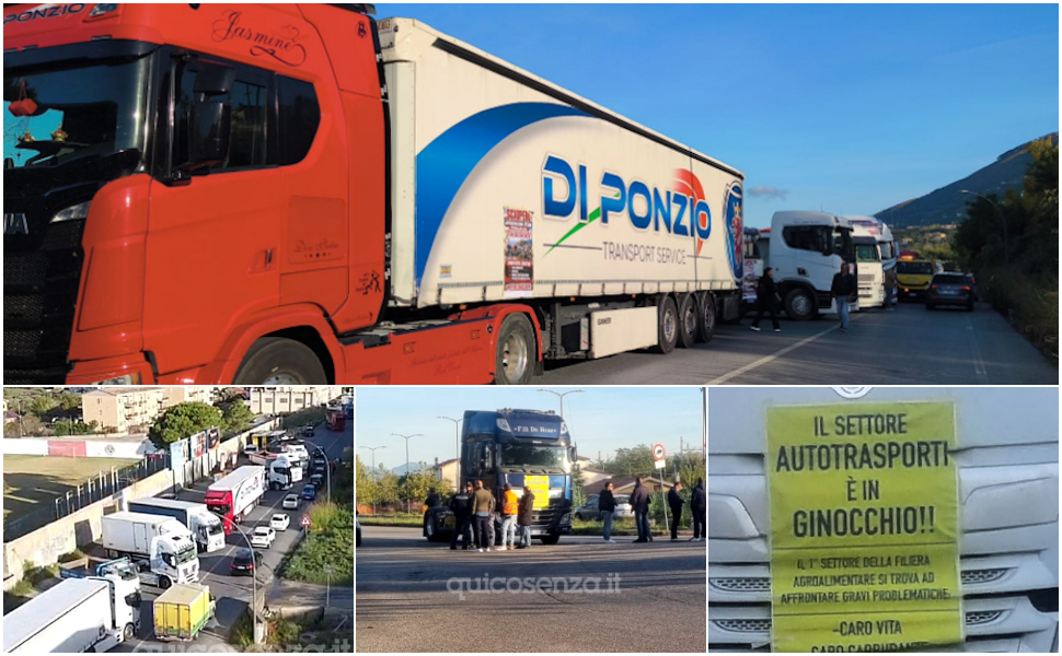 Caro carburante e trasporto, scattano blocchi e presidi in tutta la Calabria. Tir fermi da San Lucido a Rende - FOTO 51 Calabria presidi e blocchi trasporto