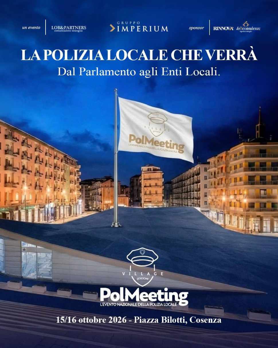 PolMeeting 2026, Cosenza capitale della Polizia Locale: 70 relatori per 2 giorni di alta formazione 53 Card PolMeeting 2026