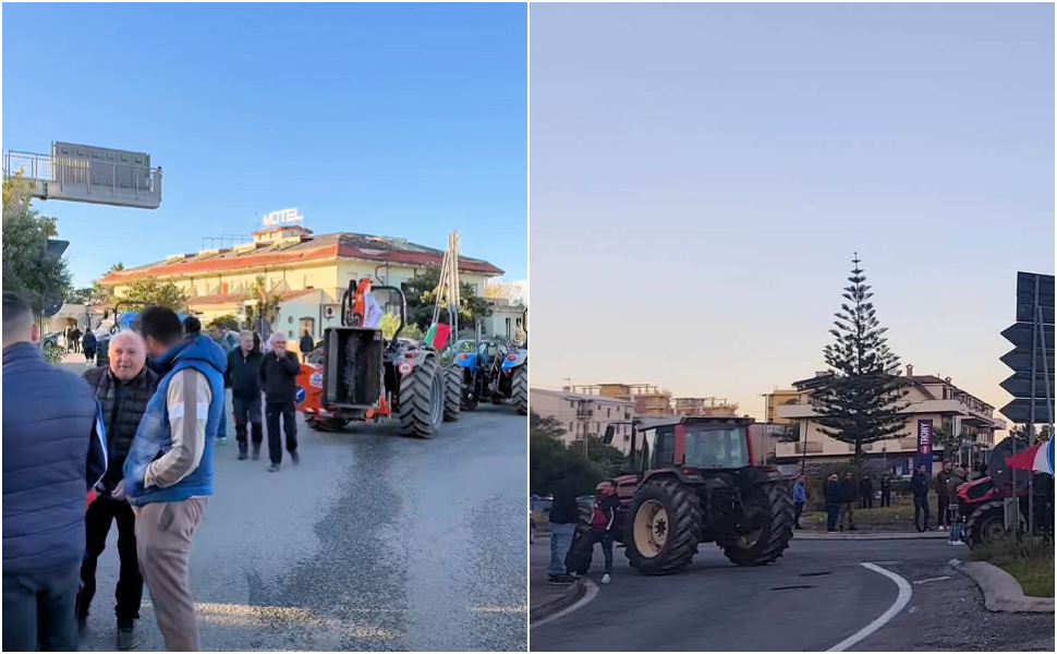 Caro carburanti, trattori bloccano lo svincolo della A2 a Falerna. Da venerdì presìdi fissi anche a San Marco Argentano 52 Caro Carburanti protesta A2 Falerna2