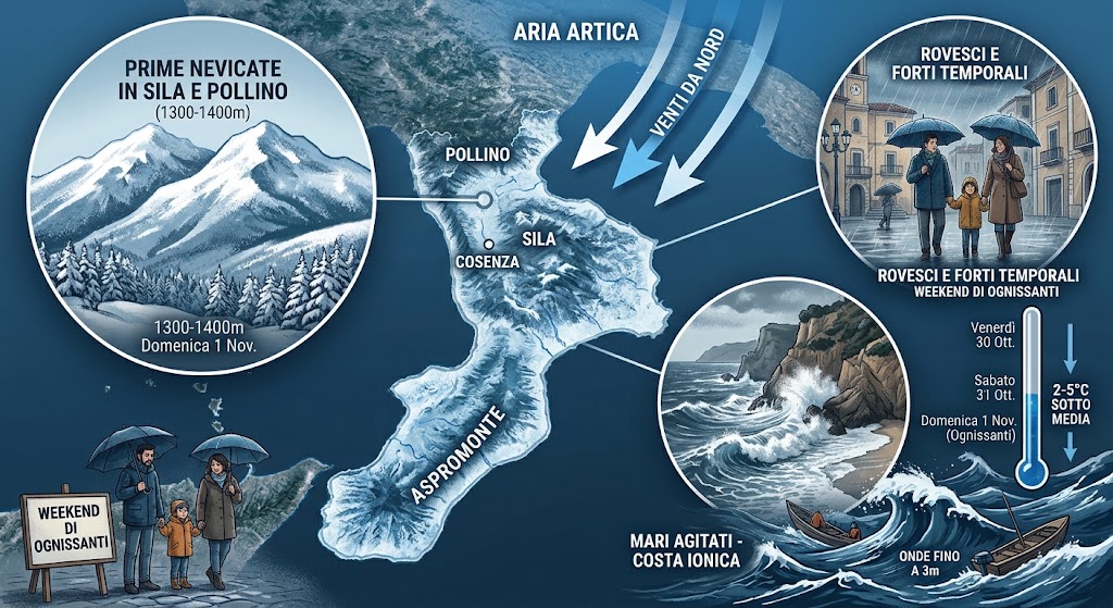 Aria fredda dai Balcani, weekend di Ognissanti in Calabria con rovesci, prima neve sulle vette della Sila e temperature in calo 53 Freddo