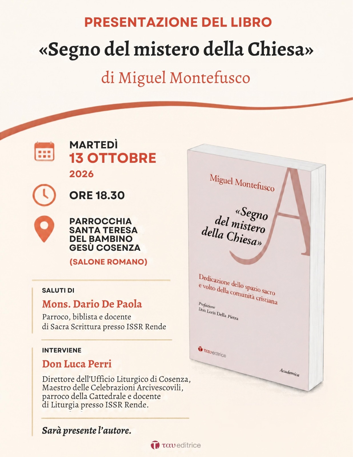 Cosenza, in libreria "Segno del mistero della Chiesa": il nuovo libro del teologo cosentino Miguel Montefusco 52 Miguel Montefusco Segno del mistero della chiesa