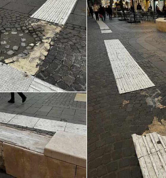 Percorsi tattili danneggiati cosenza 02