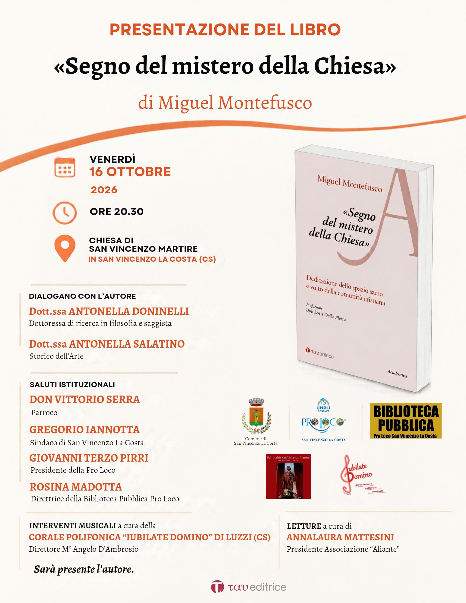 Cosenza, in libreria "Segno del mistero della Chiesa": il nuovo libro del teologo cosentino Miguel Montefusco 54 Presentazione del Libro segno del mistero della chiesa San Vincenzo