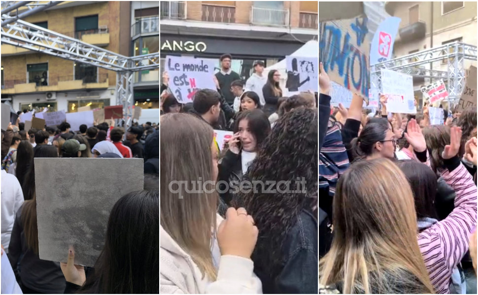 Cosenza, gli studenti tornano in piazza. Grande corteo contro carovita e guerra «soldi alle scuole non alle armi» 52 Scuola studenti corteo protesta2
