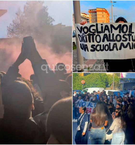 Cosenza, esplode la protesta: da piazza Europa centinaia di studenti in corteo contro il caro vita 56 Studenti protesta Cosenza scuole