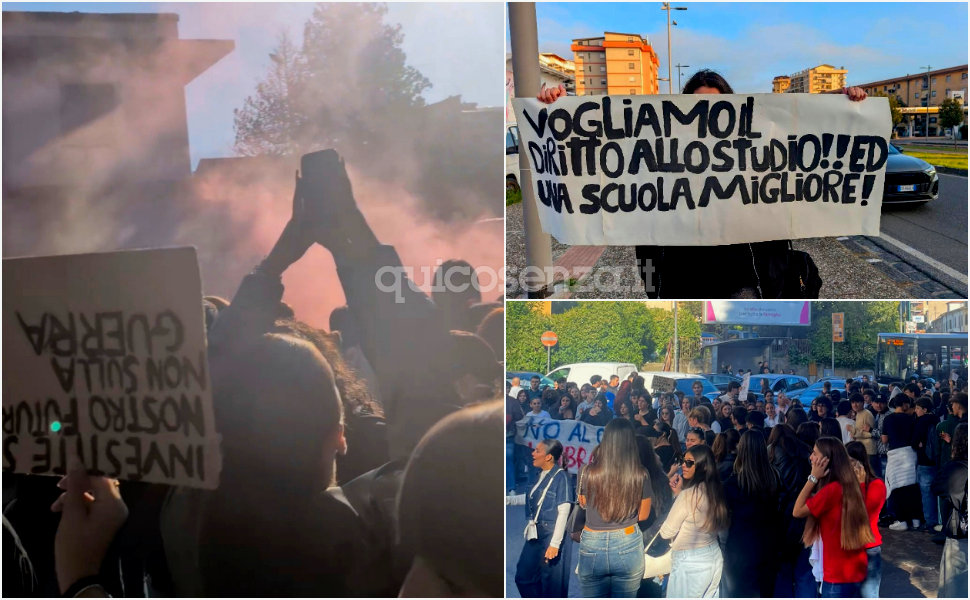 Cosenza, esplode la protesta: da piazza Europa centinaia di studenti in corteo contro il caro vita 51 Studenti protesta Cosenza scuole