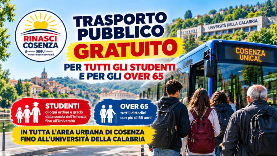 Trasporto gratis: la proposta di "Rinasci Cosenza" per studenti e over 65 52 Trasporto-pubblico-gratuito- rinasci cosenza