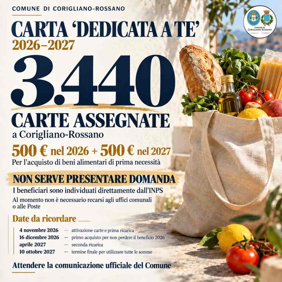 carta dedicata a te corigliano rossano