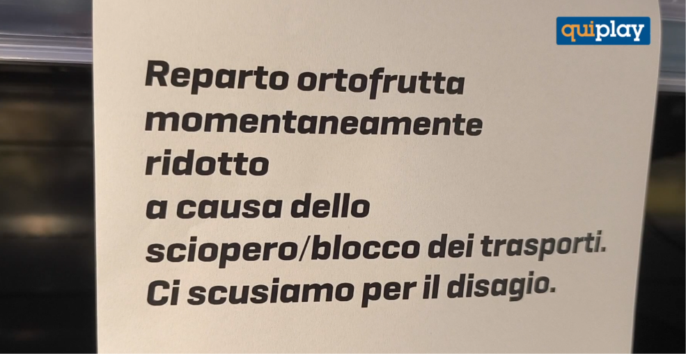 Cosenza: dopo quattro giorni di blocchi, i primi disagi. Frutta e verdura scarseggiano