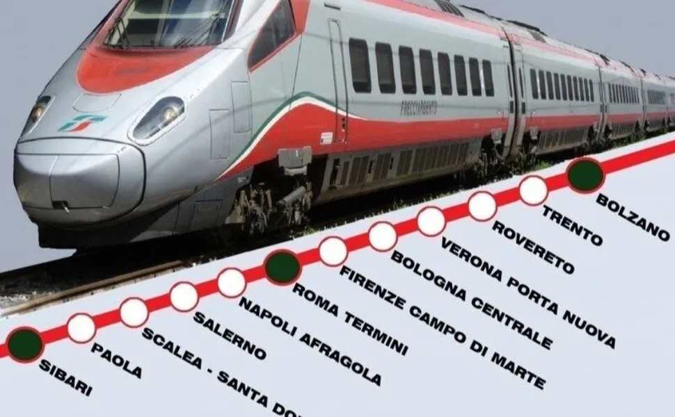 Frecciarossa Sibari-Bolzano: dal 1° febbraio 2027 arriverà a Milano e Torino, lanciata una petizione 52 frecciarossa sibari-bolzano