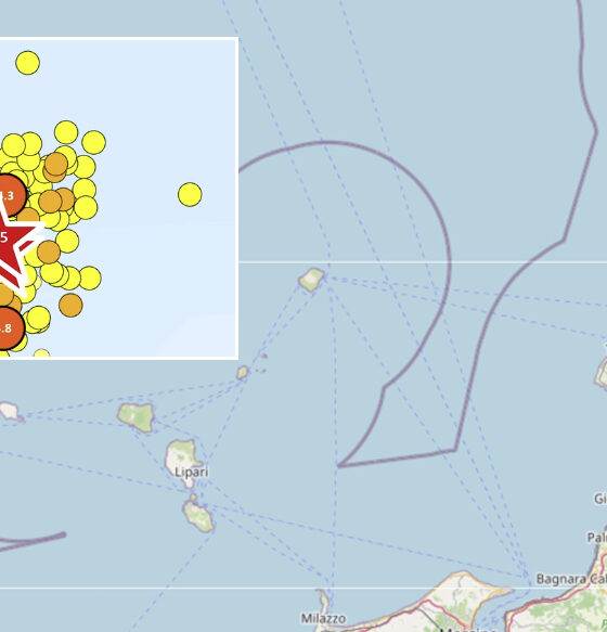 Sciame sismico nel mar Tirreno Meridionale: oltre 140 scosse di terremoto, la forte scossa di magnitudo 5.5 56 sciame sismico Mar tirreno